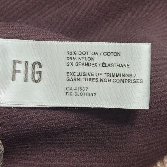 Fig Brown Ribbed 3/4 Sleeve Boat Neck Top XL Cotton Blend Minimalist Travel - Picture 7 of 8